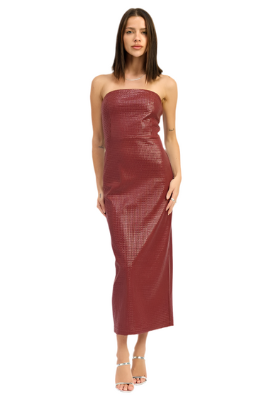 CHINTZ TEXTURED TUBE MIDI DRESS
